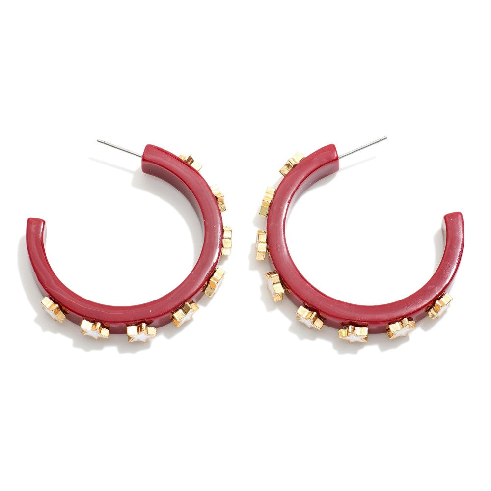 Star Player Hoop Earrings