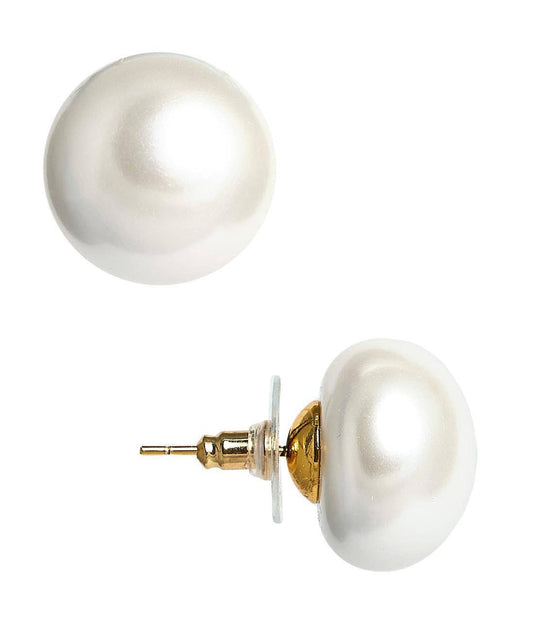 Barrett Pearl Stud Earrings - 16 mm