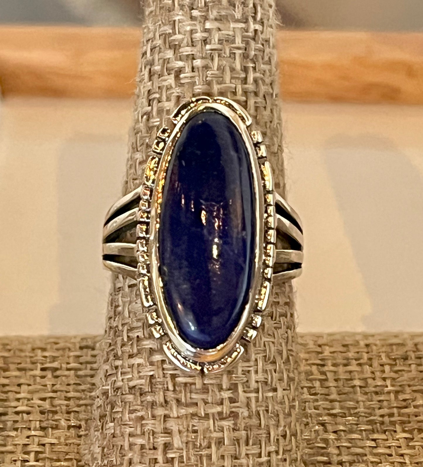 Bezel-set Lapis Ring