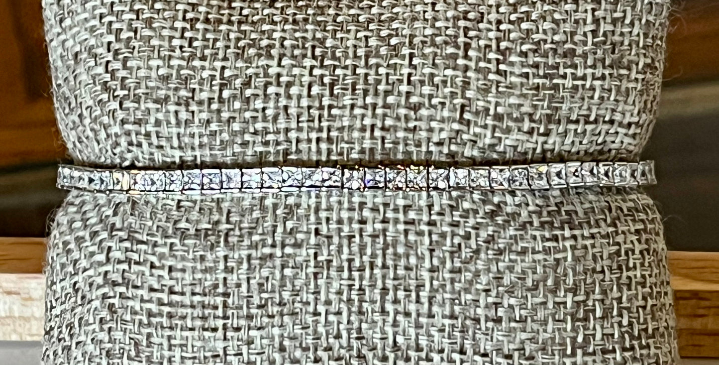 Large Sterling Silver Tennis Bracelet