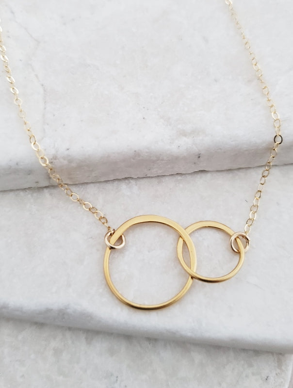 Gold Intertwined Circle Necklace