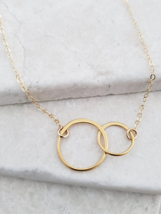 Gold Intertwined Circle Necklace