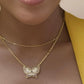 14K Gold Filled Butterfly Necklace with CZ's