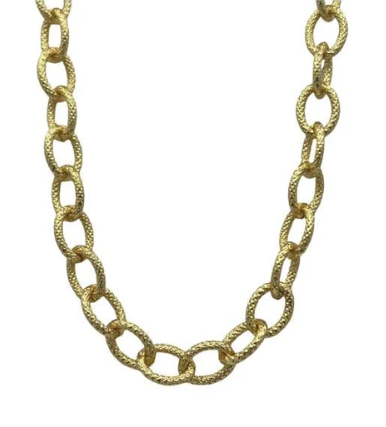 Textured Oval Link Necklace