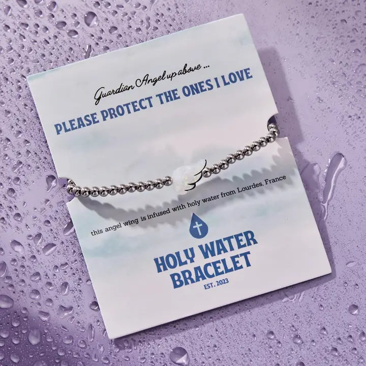 Holy Water Wing Beaded Bracelet