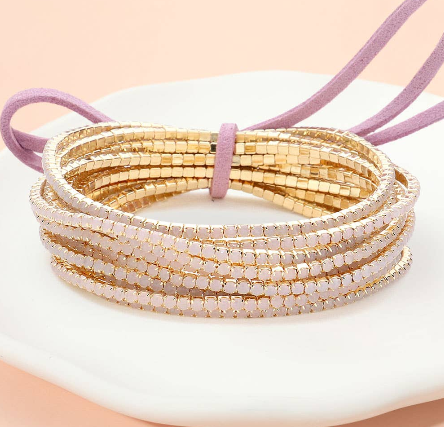 Rhinestone Layering Stretch Bracelets