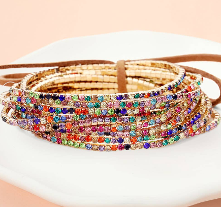 Rhinestone Layering Stretch Bracelets