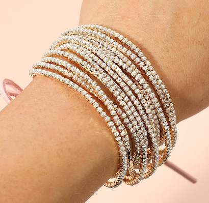 Rhinestone Layering Stretch Bracelets