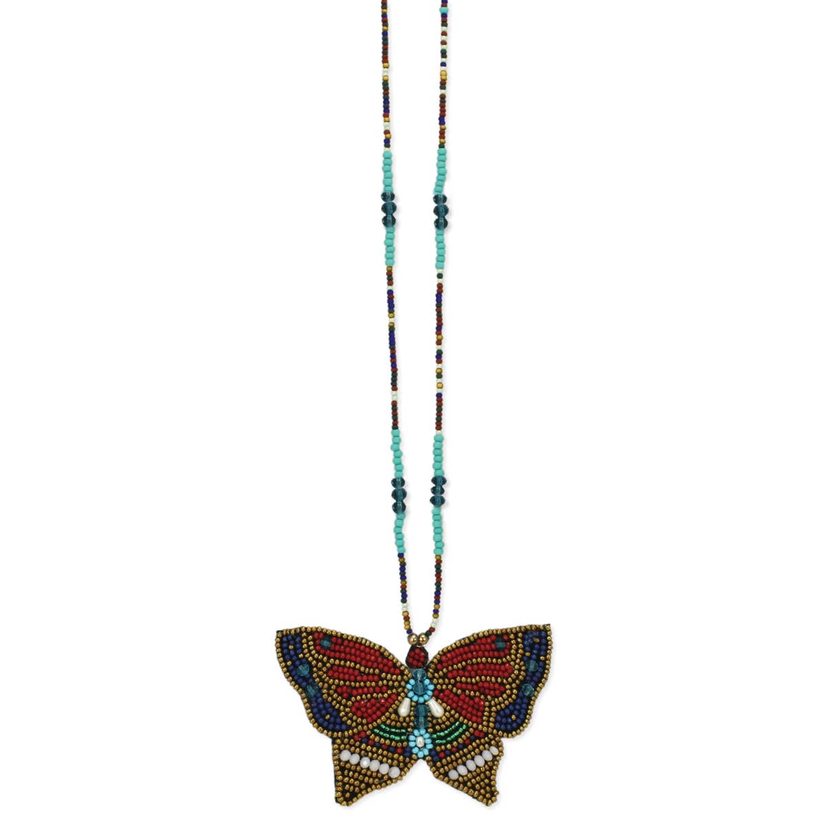 Chic Beaded Butterfly Necklace