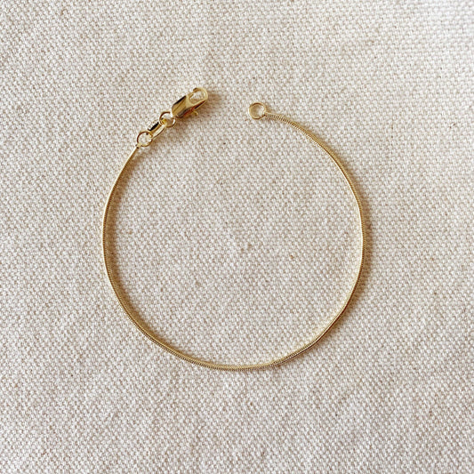 Gold Filled Round Snake Chain Bracelet