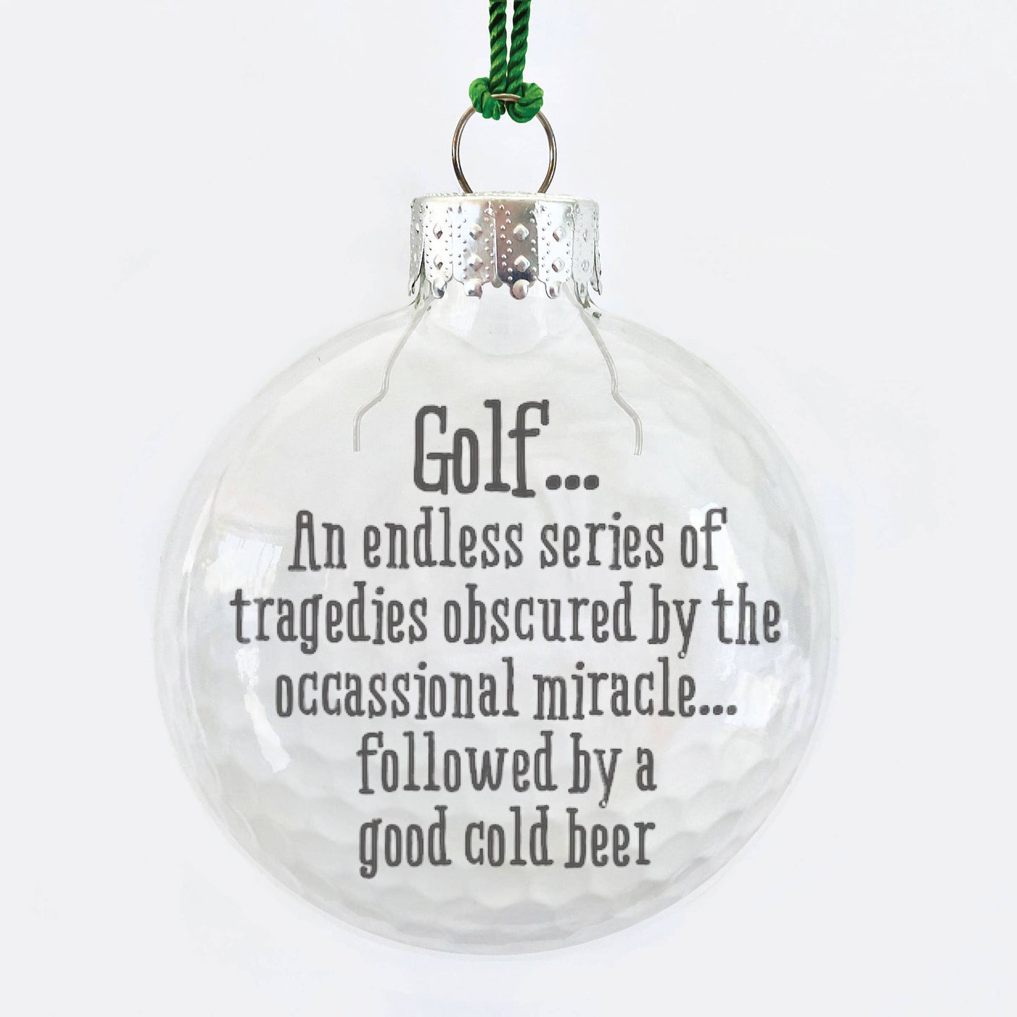 Golf Tragedies See-Through Glass Holiday Ornament