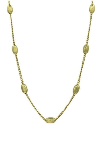 Gold Chain with Oval Stations