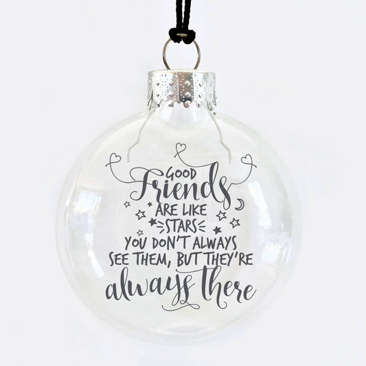 Friends Are Like Stars See-Through Glass Holiday Ornament