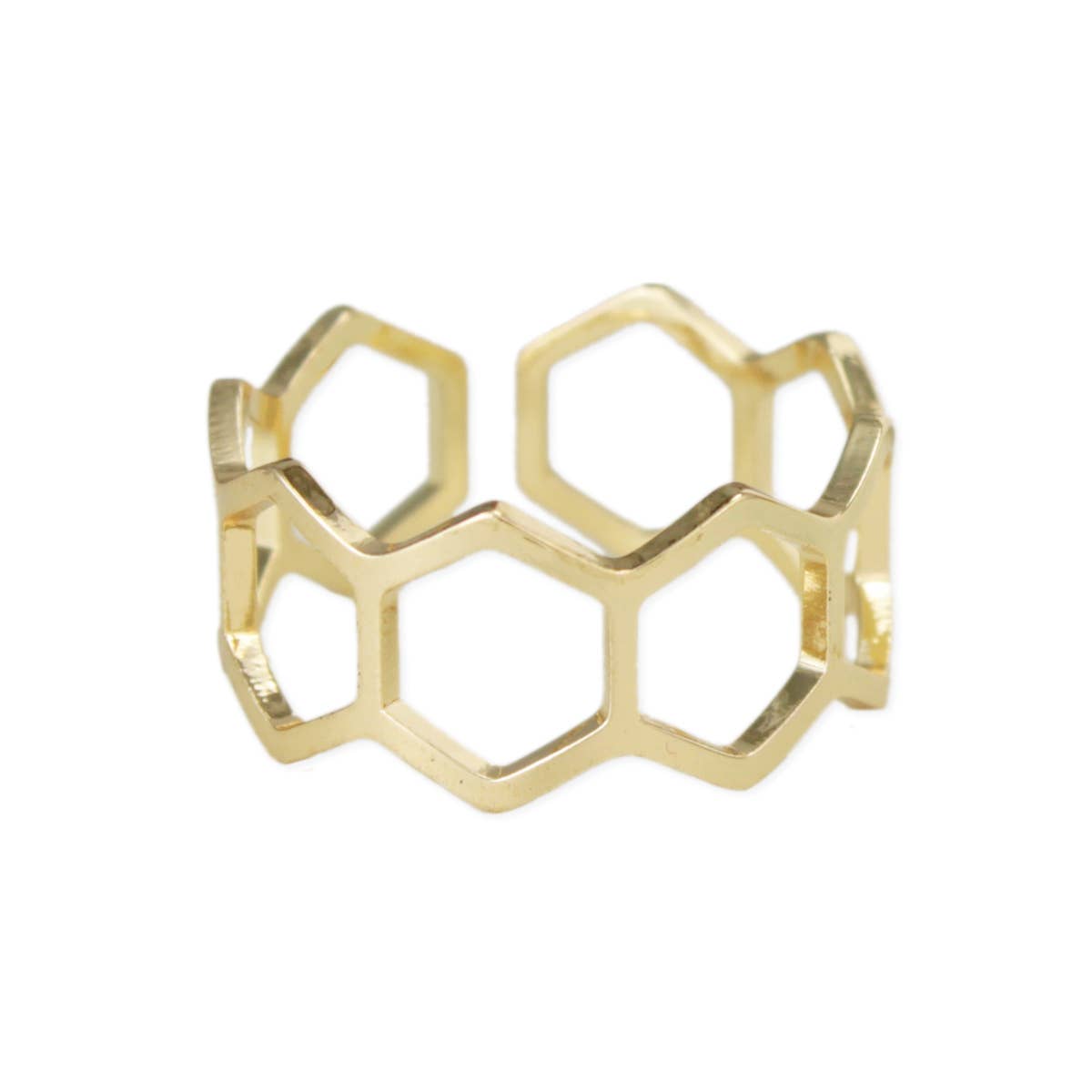 Honey Comb Gold Band Ring
