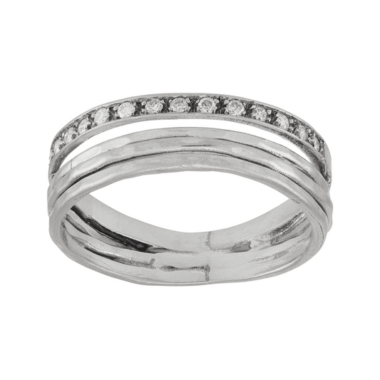 'Glamour and Glow' Sterling Silver Diamond Ring