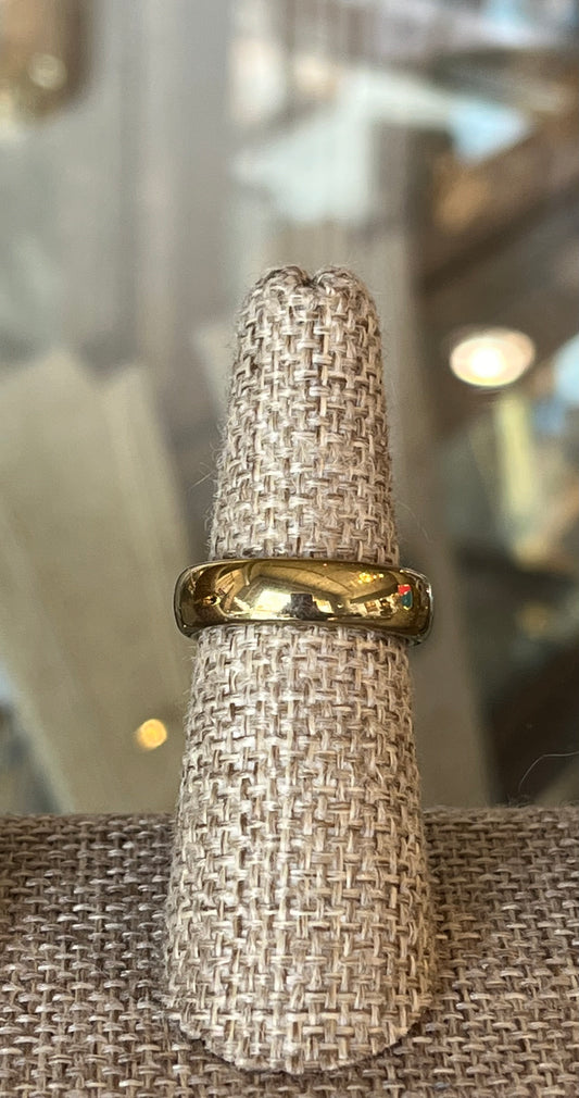 Gold Hematite Band Ring