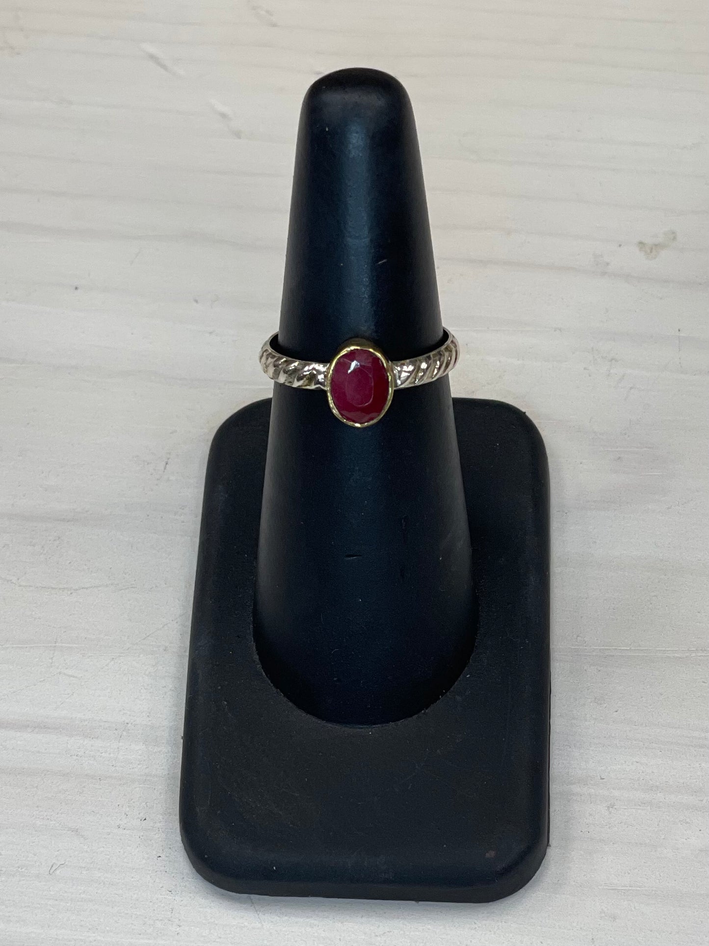 Birthstone Mixed Metal Ring