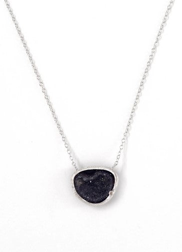 Geode Necklace with Natural Diamond Accent