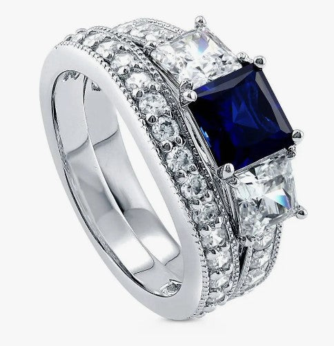 2 Piece Sapphire Traveler Ring